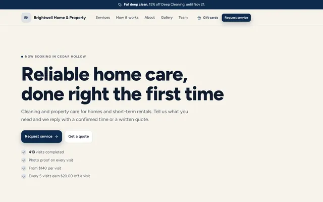 The Editorial booking page style